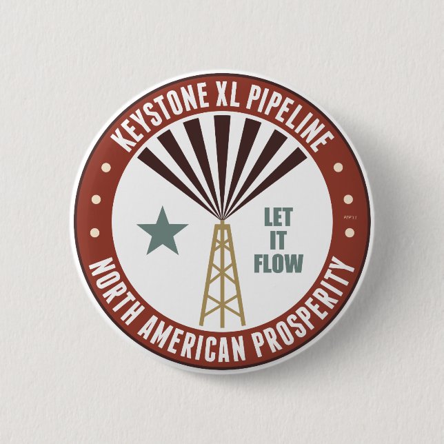 Keystone XL Pipeline Pinback Button (Front)