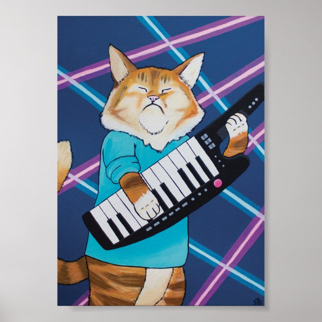 Keytar Cat 5x7 Poster (Front)