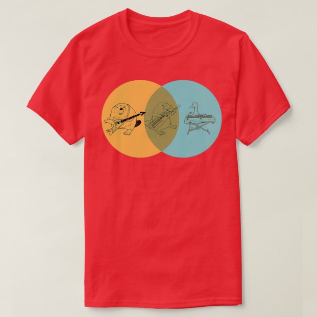 Keytar Platypus Venn Diagram OGB T-Shirt (Design Front)