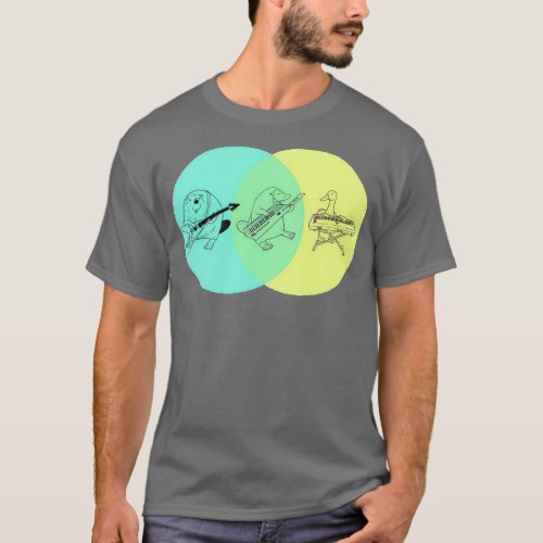 Keytar Platypus Venn Diagram T_Shirt