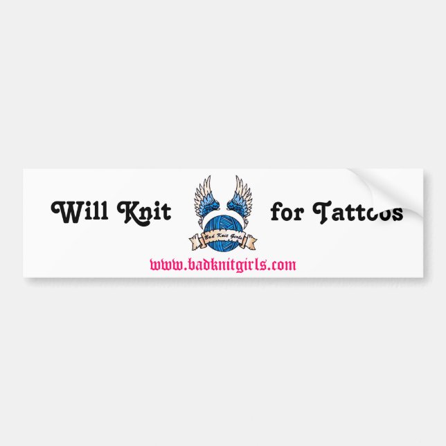 KG Logo Knit for Tattoos Bumper Sticker (Front)