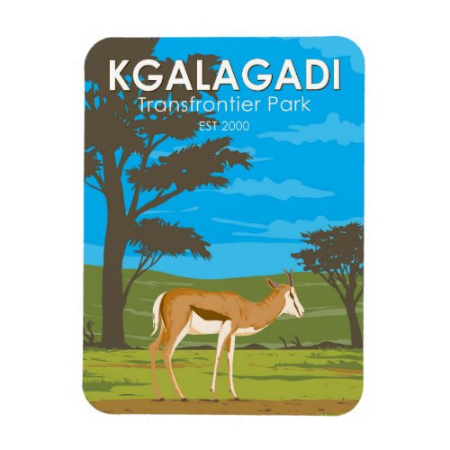 Kgalagadi Transfrontier Park Travel Art Vintage Magnet