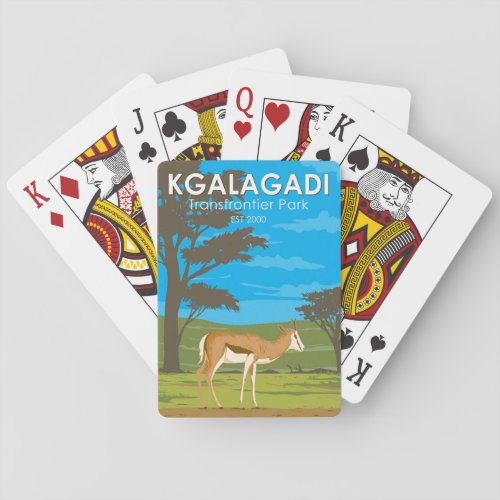 Kgalagadi Transfrontier Park Travel Art Vintage Playing Cards