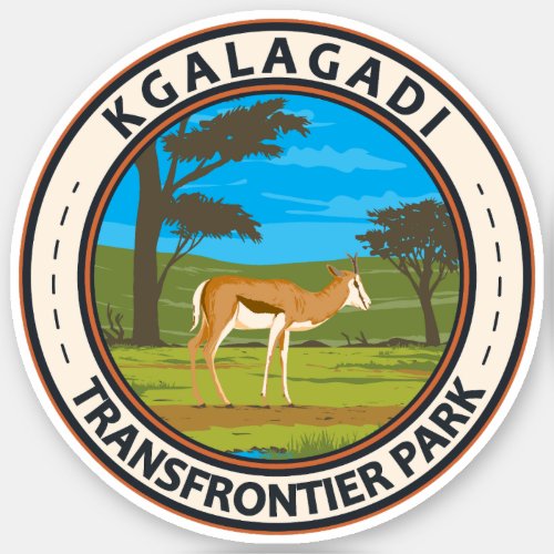 Kgalagadi Transfrontier Park Travel Art Vintage Sticker