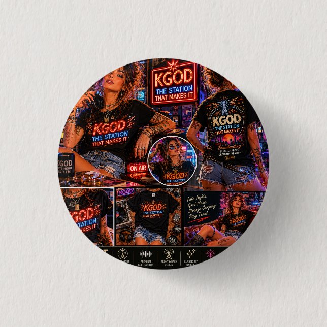 KGOD Radio Late Night  Button (Front)