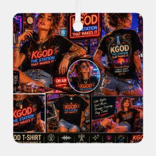 KGOD Radio Late Night Metal Ornament