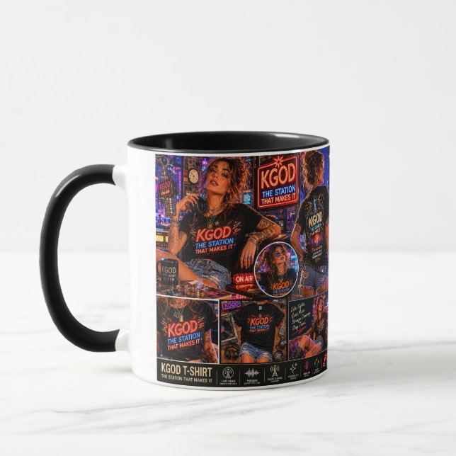 KGOD Radio Late Night Personalized Customizable Mug (Left)