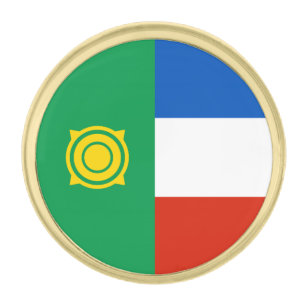 Khakassia Flag Gold Finish Lapel Pin