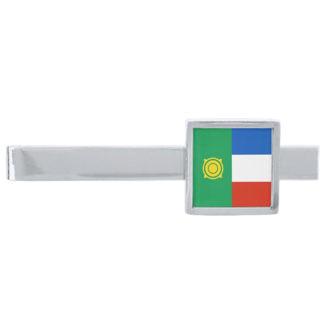 Khakassia Flag Silver Finish Tie Bar (Front)