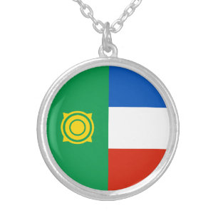 Khakassia Flag Silver Plated Necklace