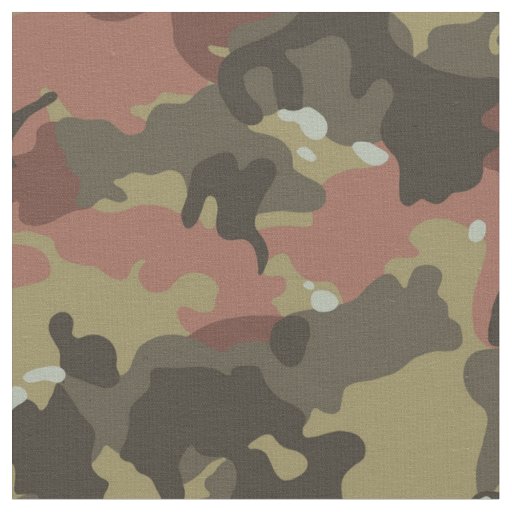 Khaki and Brown Camo Military Fabric | Zazzle