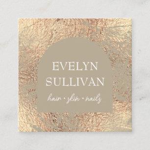Khaki and gold texture business card