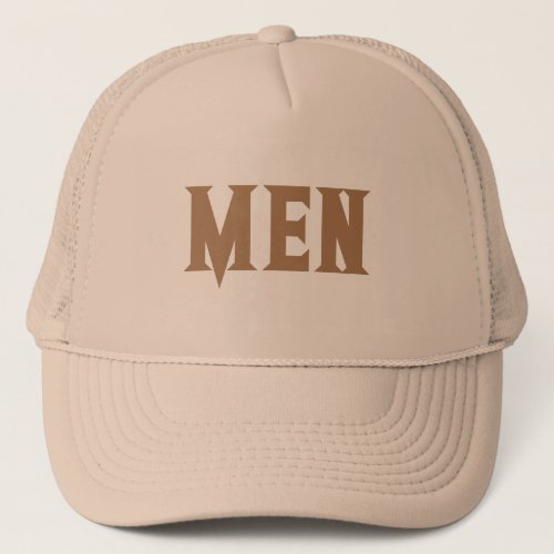 Khaki and Khaki Color Handsome Boys Mens Men Text Trucker Hat