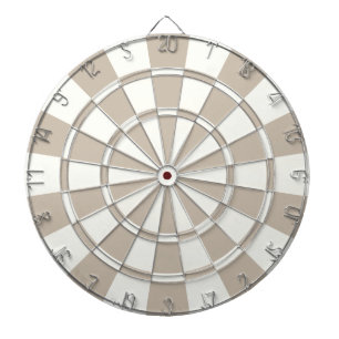 Khaki And White Dartboard With Darts