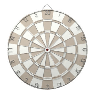 Khaki And White Dartboard With Darts