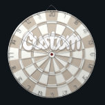 Khaki And White Editable Custom Text  Dart Board<br><div class="desc">Personalize with your choice of custom text Khaki And White Dartboard</div>