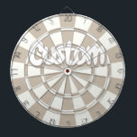 Khaki And White Editable Custom Text  Dart Board<br><div class="desc">Personalize with your choice of custom text Khaki And White Dartboard</div>