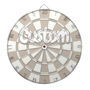 Khaki And White Editable Custom Text Dart Board