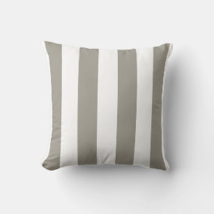 Pink Gray White Giant Stripe Throw Pillow, Zazzle