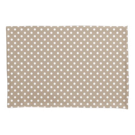 Khaki Beige Polka Dots Pattern Pillowcase Cover