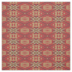 Khaki Brown Orange Red Taupe Beige Ethnic Look Fabric