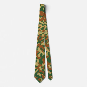 Khaki Camouflage in Brown and Green Neck Tie