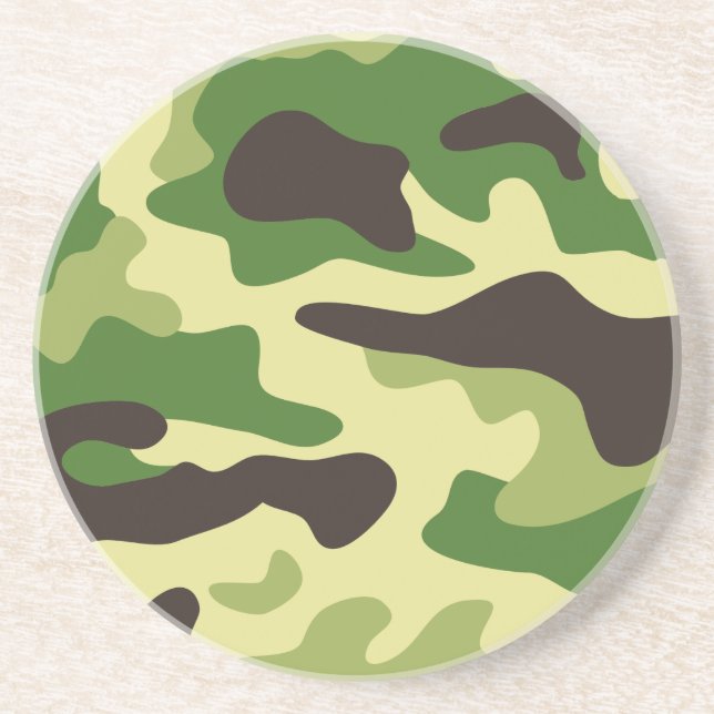 Khaki camouflage pattern coaster (Front)