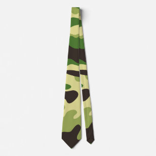 Khaki camouflage pattern tie