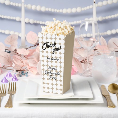Khaki Circle Pattern Bachelorette Party Favor Boxes