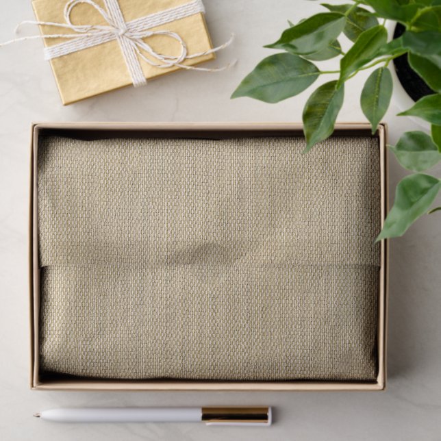 Khaki Coffee Tan Brown Faux Burlap Texture Pattern Tissue Paper (Gift)