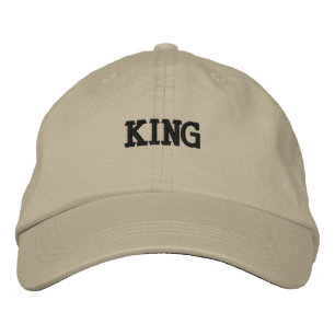 Khaki color KING Print Cool and Handsome Fit Mens Embroidered Baseball Cap