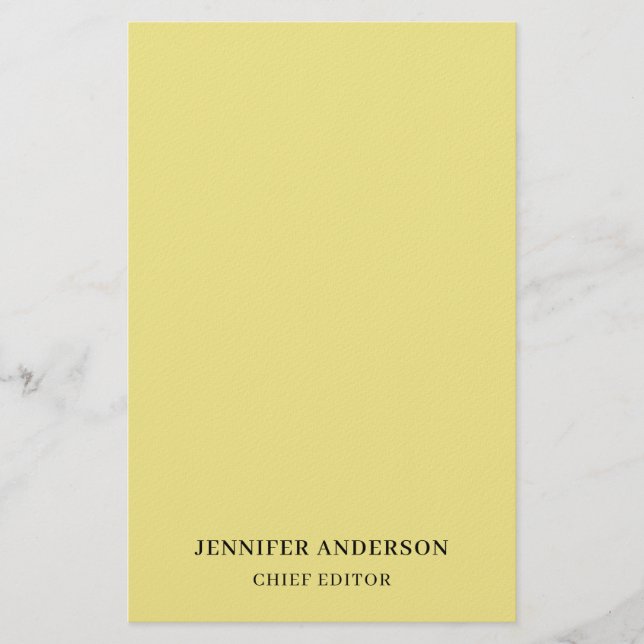 Khaki Color Professional Modern Plain Minimalist Stationery (Front)