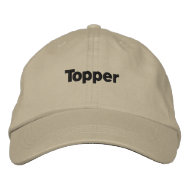 Khaki Color Topper Text Name Custom Embroidered Baseball Cap