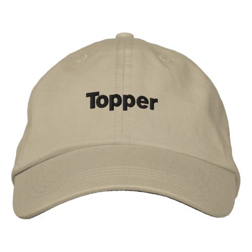 Khaki Color Topper Text Name Custom Embroidered Baseball Cap