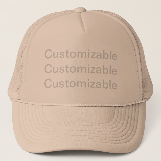 Khaki CUSTOM Trucker Hat (Front)