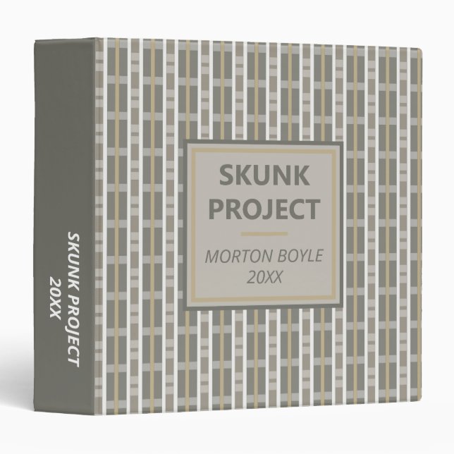 Khaki & Gray Geometric Project Binder (Front/Spine)