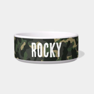 Khaki green army military camouflage bowl