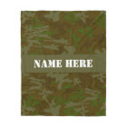 Khaki Green Custom Camo Throw Blanket
