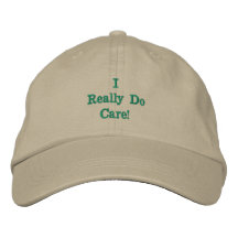 Khaki/ Green 'I Really Do Care"