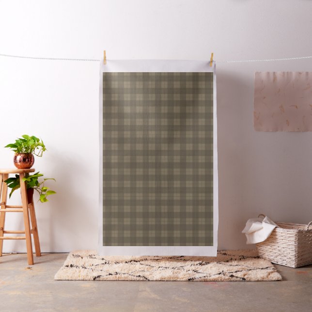 Khaki Green Plaid Pattern Fabric (In Situ)