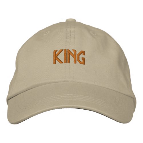 Khaki KING Text Baseball Good Attractive_Hat My Embroidered Baseball Cap