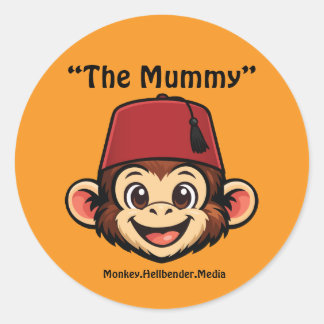 Khaki Macaque Monkey Sticker - The Mummy
