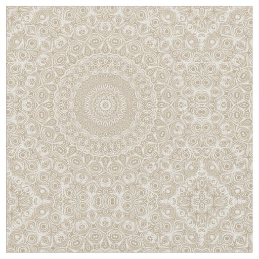 Khaki Mandala Geometric Pattern Fabric