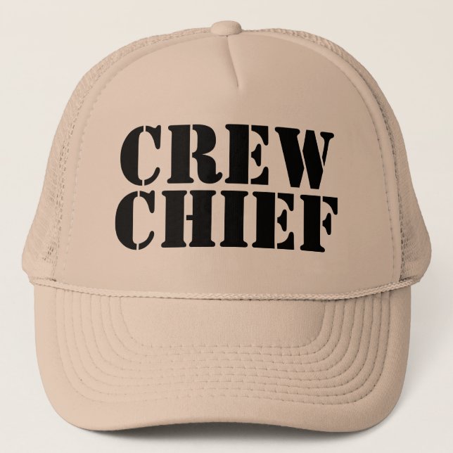 Khaki Military CREW CHIEF Trucker Cap 100813 (Front)