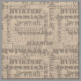 Khaki Mushroom Modern Name Collage Fabric