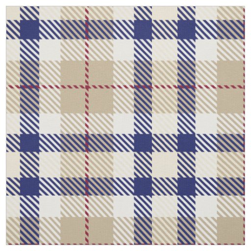 Khaki Navy Blue Burgundy White XL Plaid Tartan Fabric