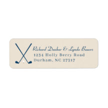 Khaki Navy Blue Golf Theme Return Address Label