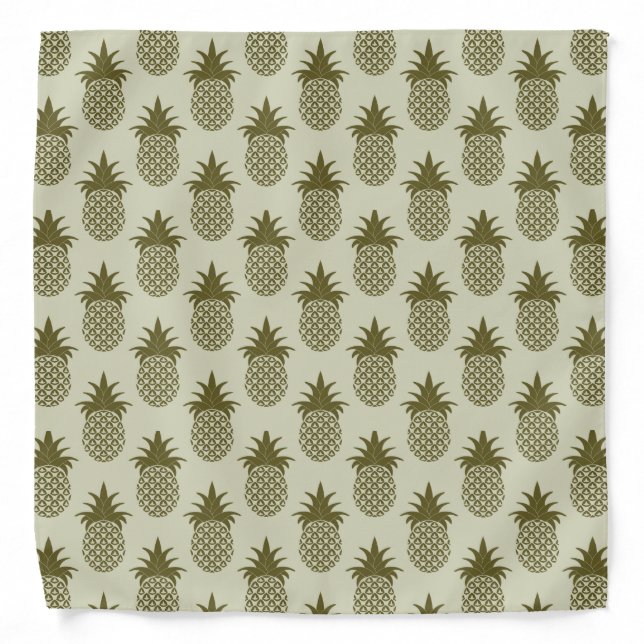 Khaki Pineapple Pattern Bandana (Front)