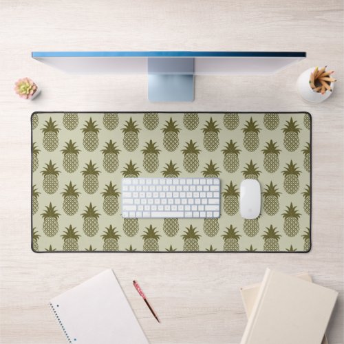 Khaki Pineapple Pattern Desk Mat