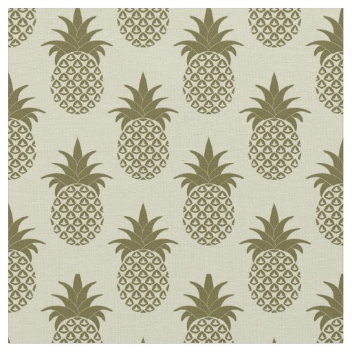Khaki Pineapple Pattern Fabric